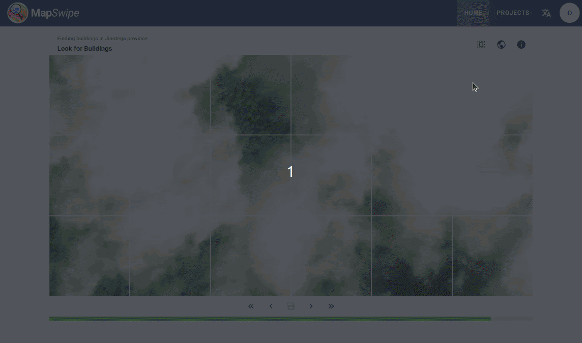 A gif showing how to mark multiple times in MapSwipe4Web